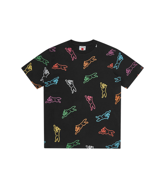 ALLOVER RUNNING DOG T-SHIRT - BLACK