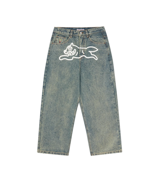 RUNNING DOG TRIPLE SCOOP DENIM PANT - VINTAGE WASH
