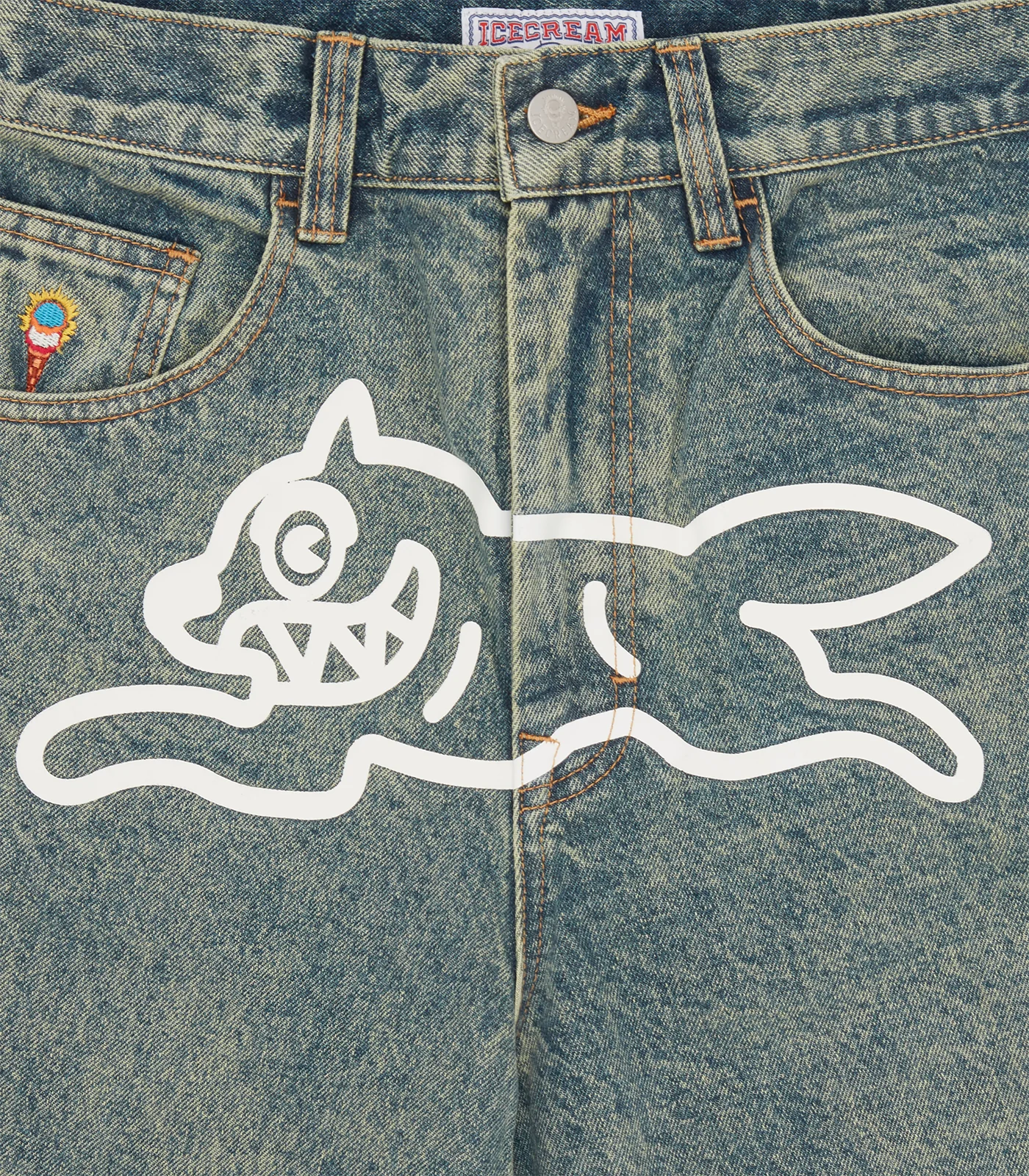 RUNNING DOG TRIPLE SCOOP DENIM PANT - VINTAGE WASH
