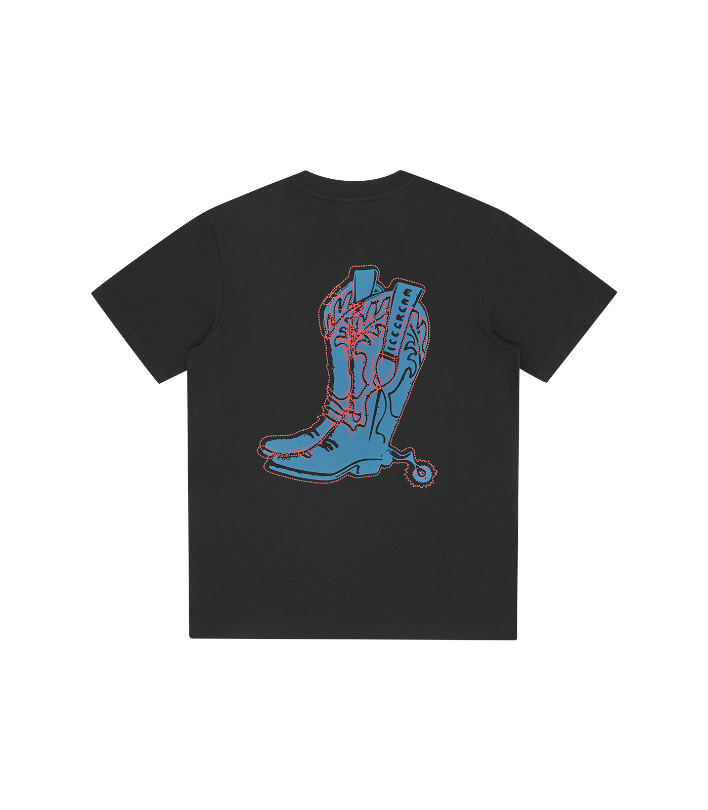 COWBOY BOOT T-SHIRT - BLACK
