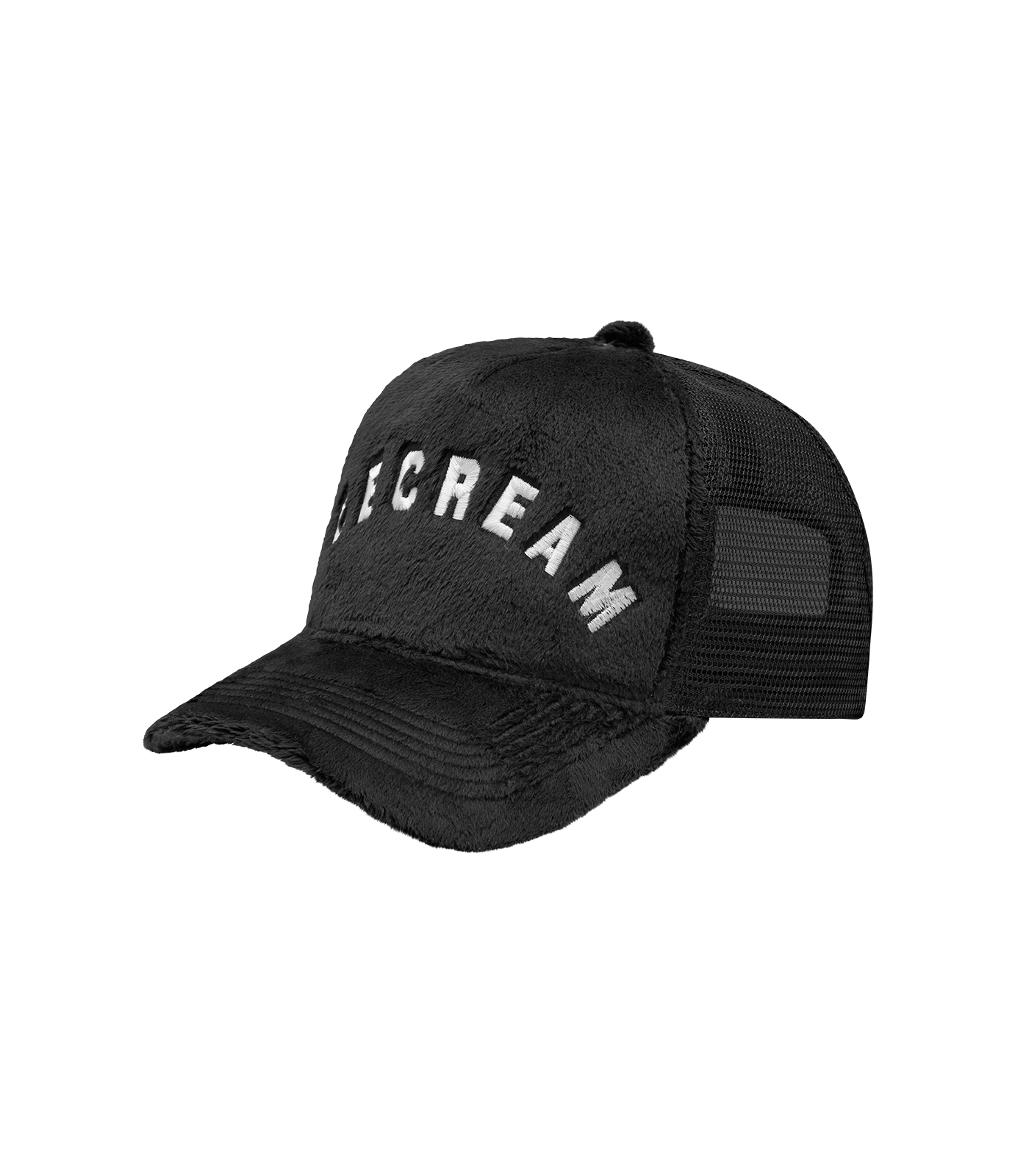 FUR TRUCKER CAP - BLACK