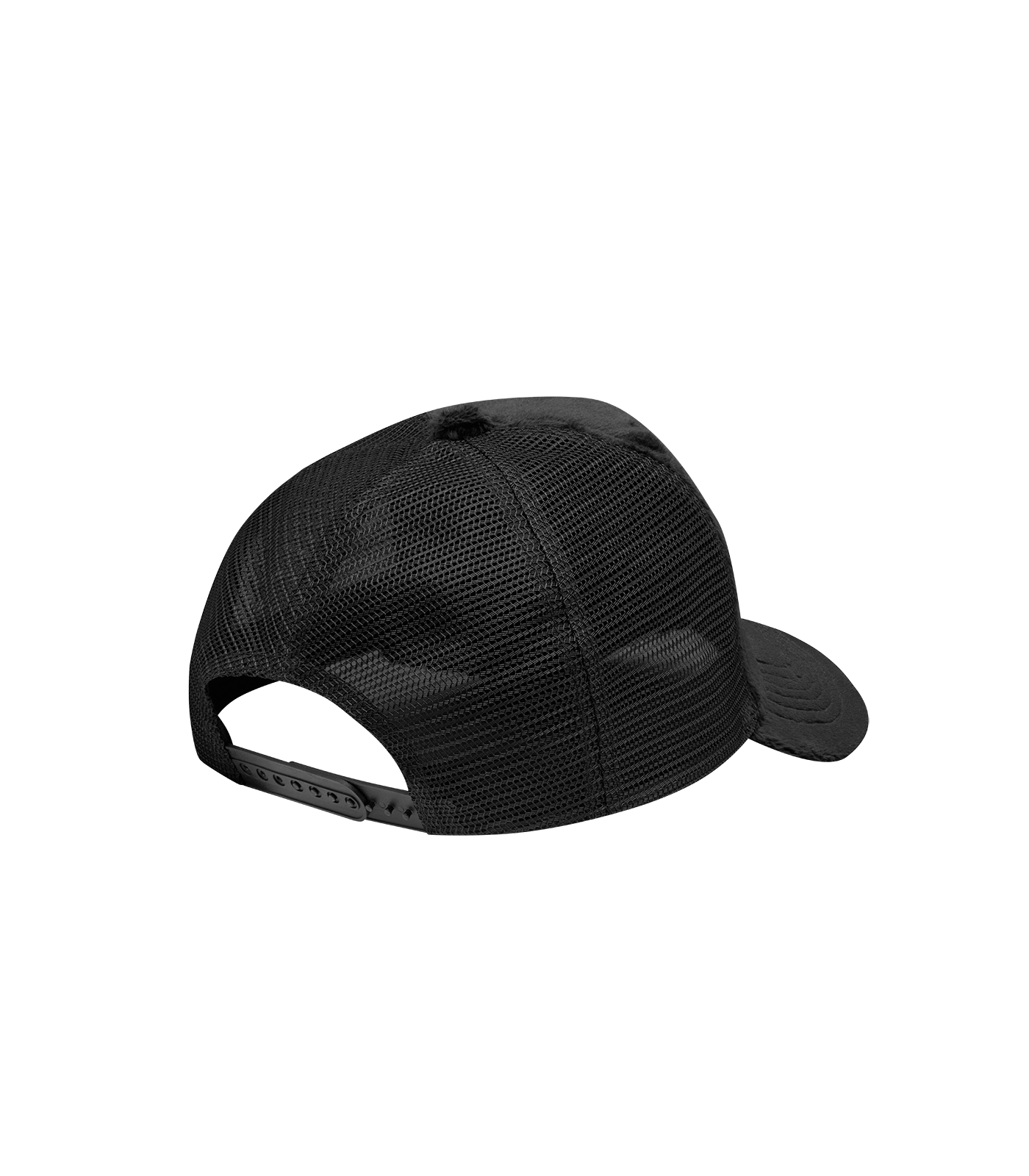 FUR TRUCKER CAP - BLACK