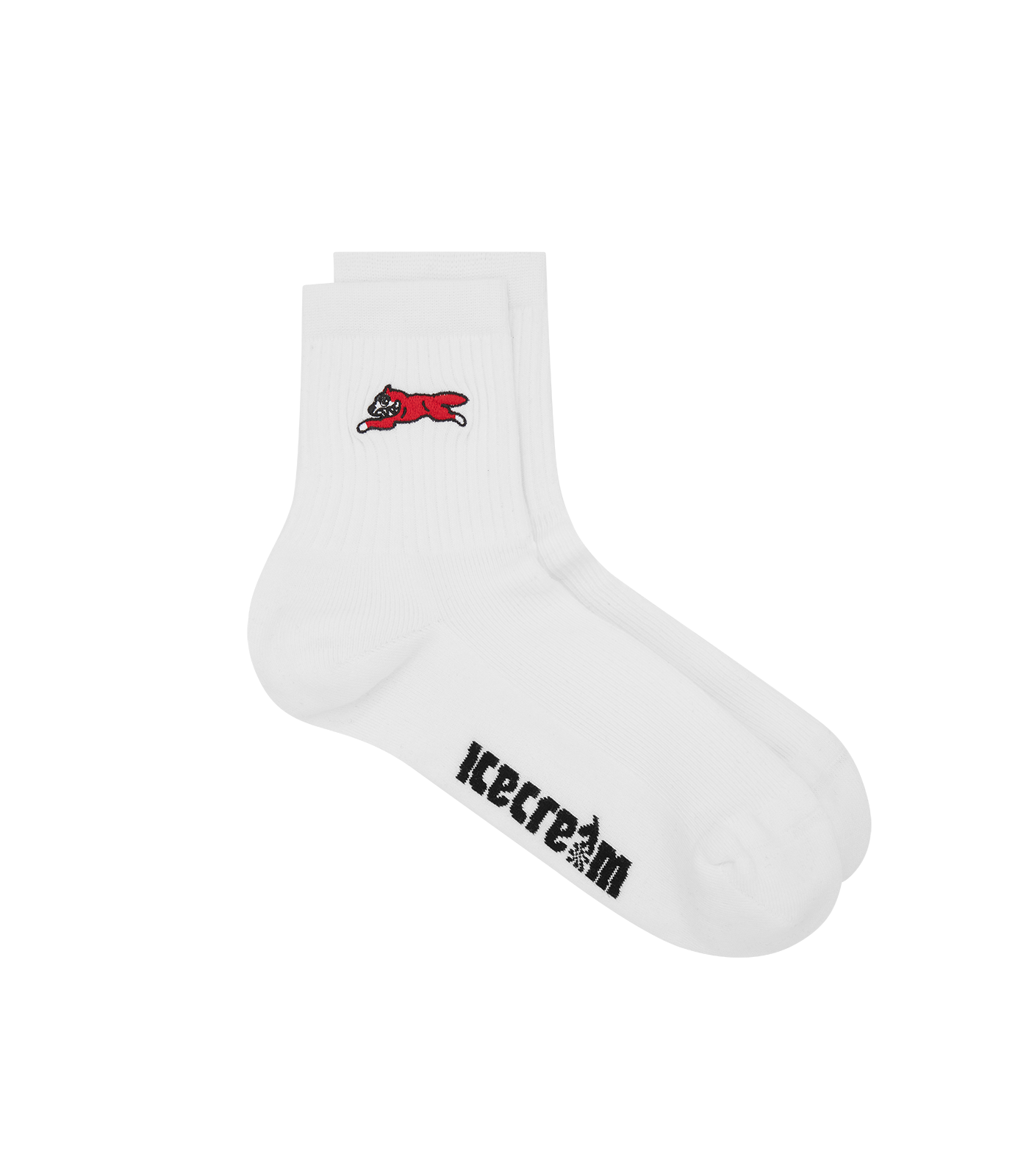 RUNNING DOG ANKLE SOCKS - WHITE