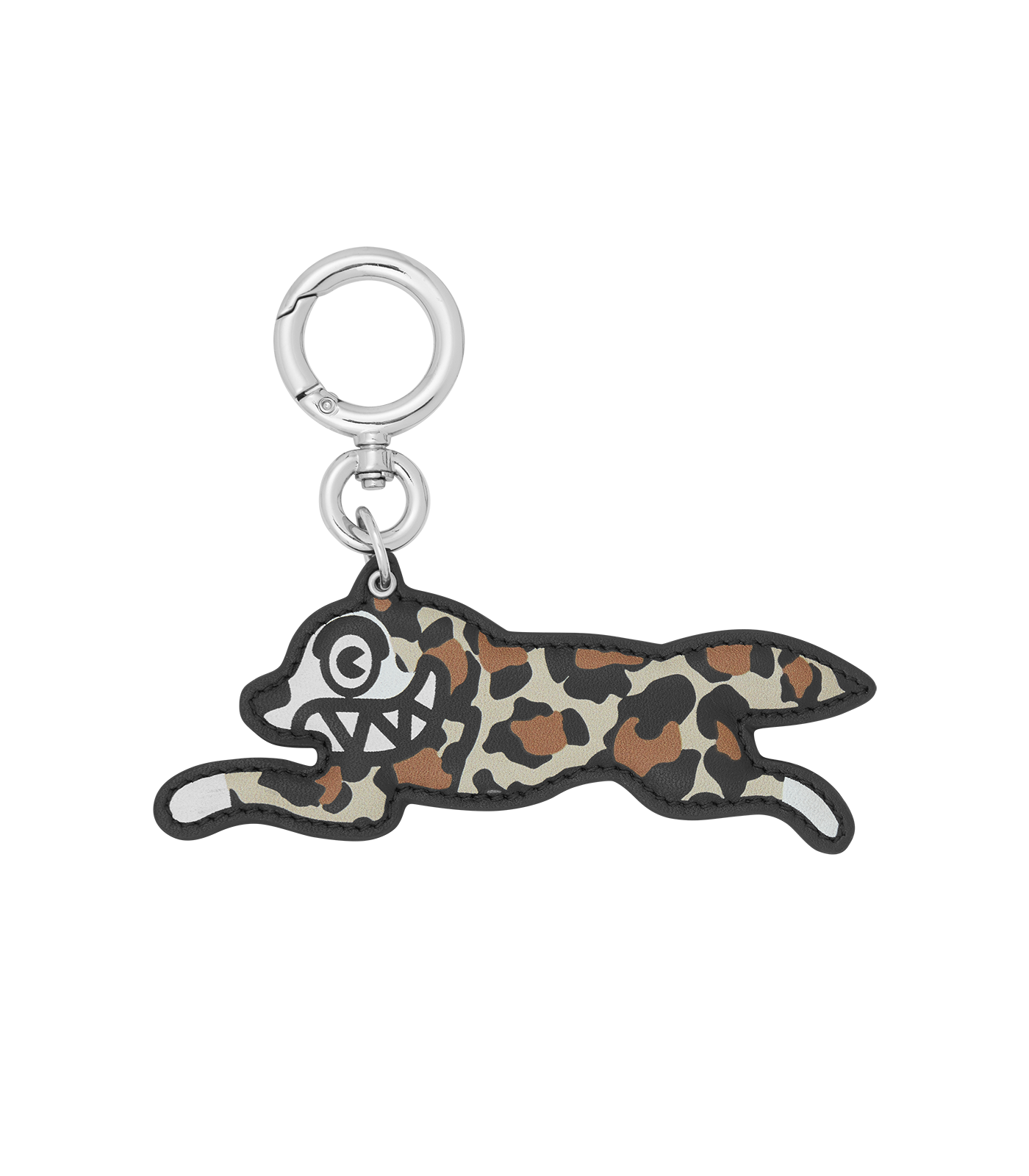 RUNNING DOG LEATHER KEY RING - LEOPARD PRINT