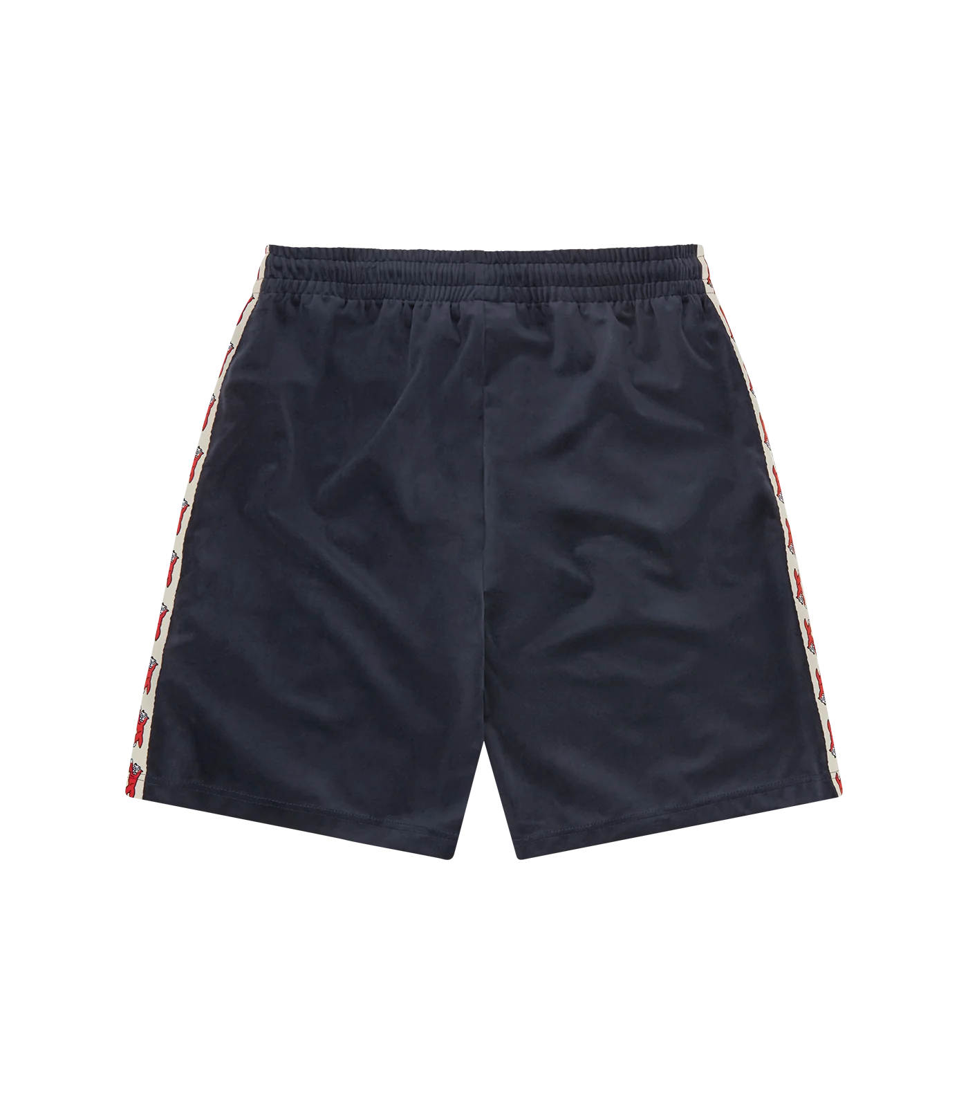 RUNNING DOG TAPED VELOUR TRACK SHORTS - NAVY
