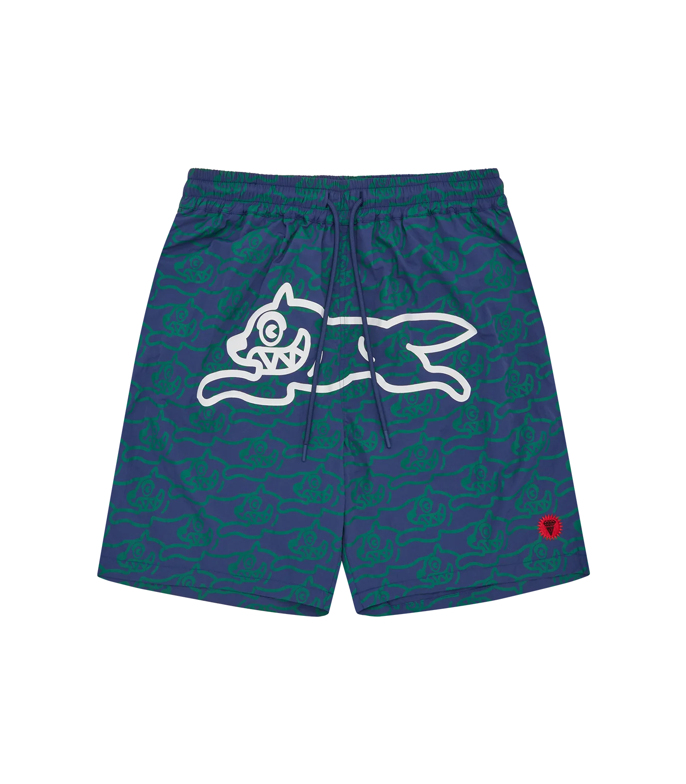 RUNNING DOG SWIM SHORTS - NAVY/GREEN