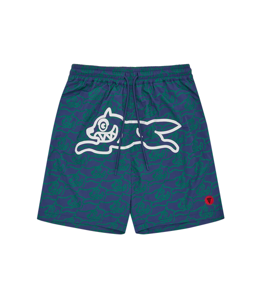 RUNNING DOG SWIM SHORTS - NAVY/GREEN
