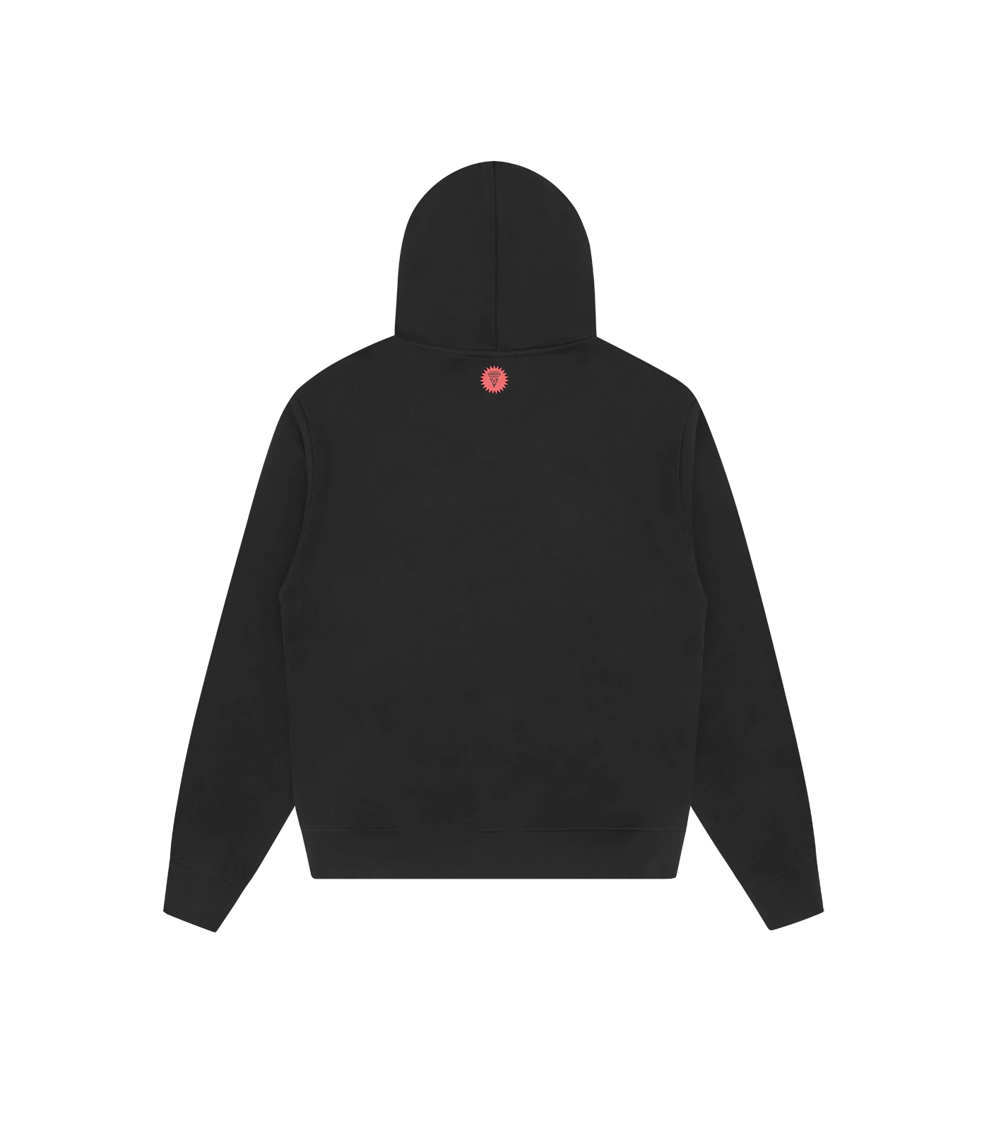 SATIN RUNNING DOG POPOVER HOOD - BLACK