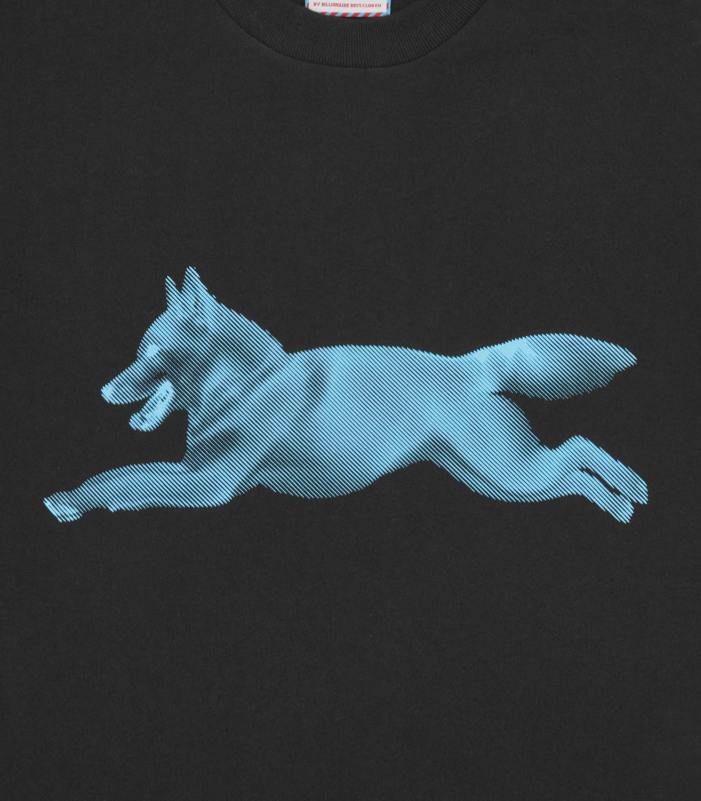 HALFTONE RUNNING DOG T-SHIRT - BLACK