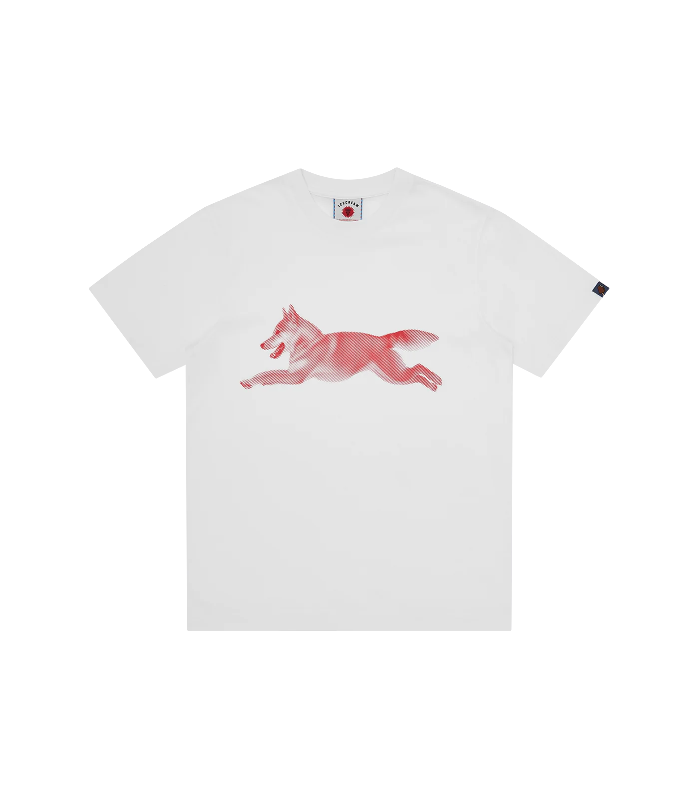 HALFTONE RUNNING DOG T-SHIRT - WHITE