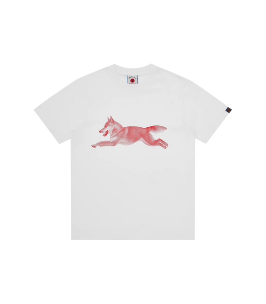 HALFTONE RUNNING DOG T-SHIRT - WHITE
