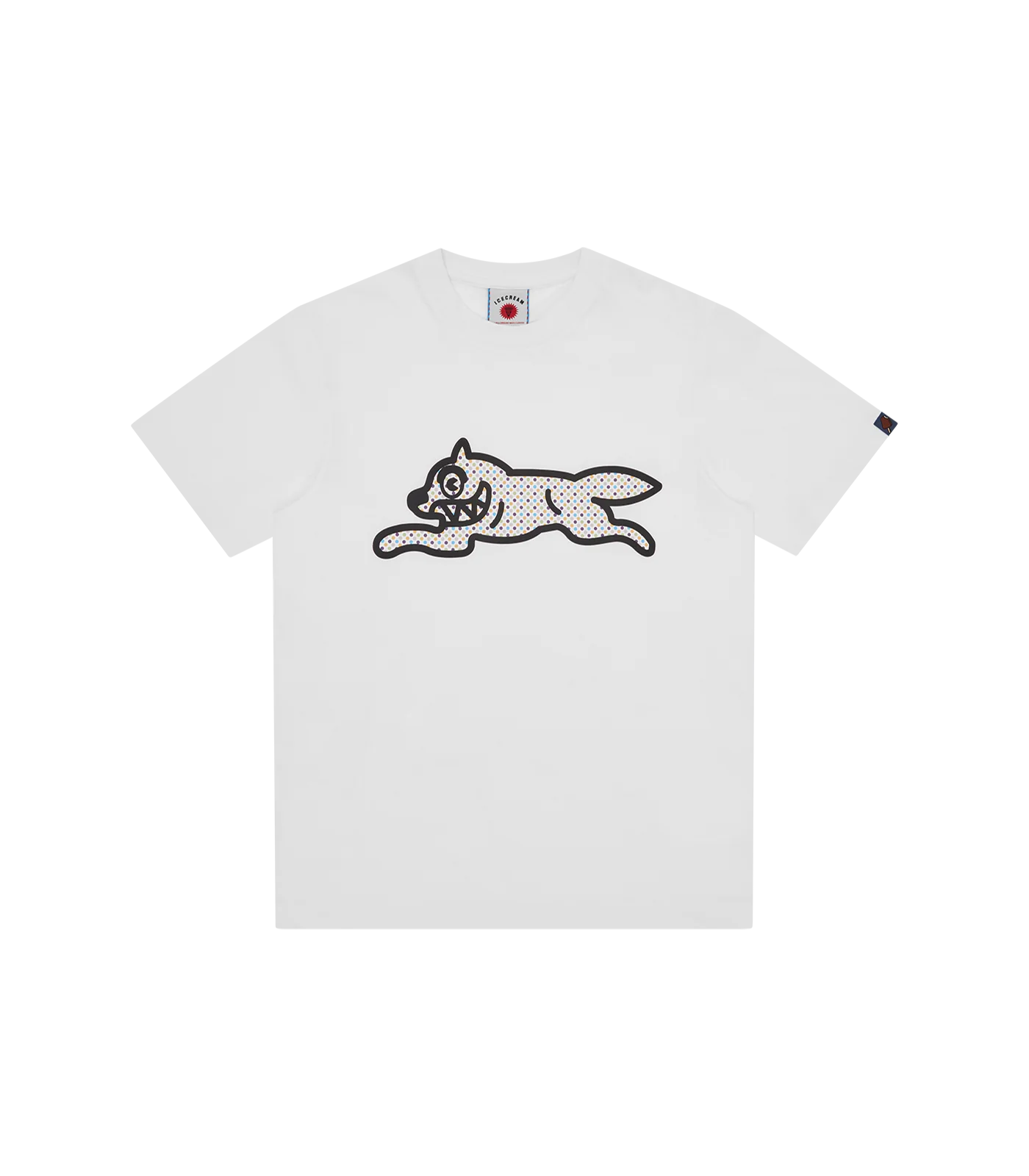 POLKA DOT RUNNING DOG T-SHIRT - WHITE
