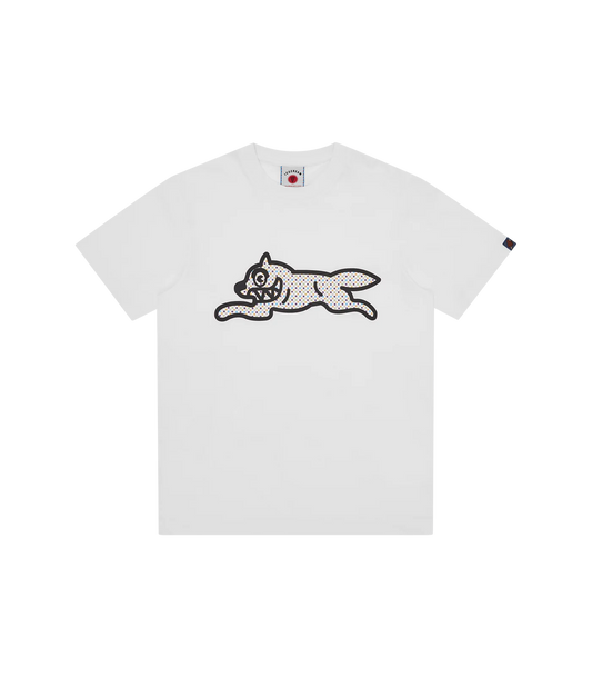 POLKA DOT RUNNING DOG T-SHIRT - WHITE