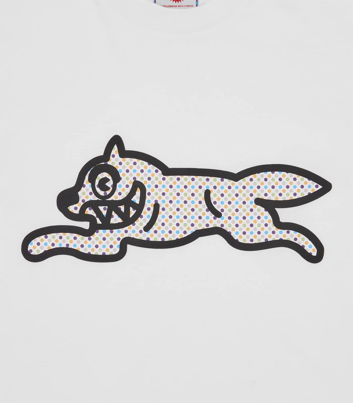 POLKA DOT RUNNING DOG T-SHIRT - WHITE