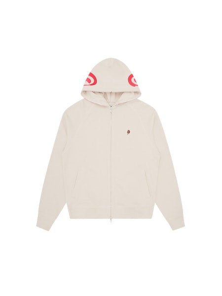 GRADIENT SMILEY ZIP THROUGH HOOD BEIGE