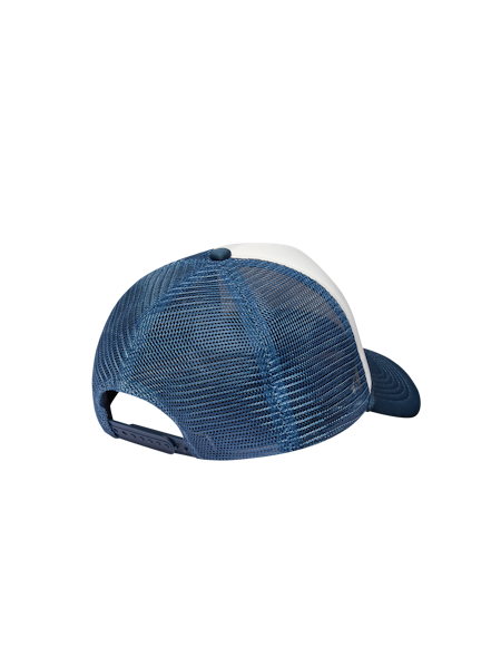 CHECKER RUNNING DOG TRUCKER CAP - ECRU/NAVY