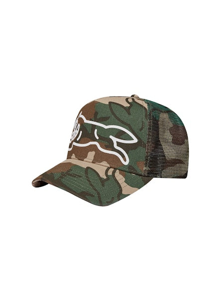 RUNNING DOG WOODLAND CAMO TRUCKER CAP