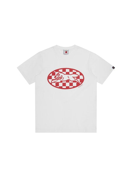 CHECKER RUNNING DOG T-SHIRT WHITE