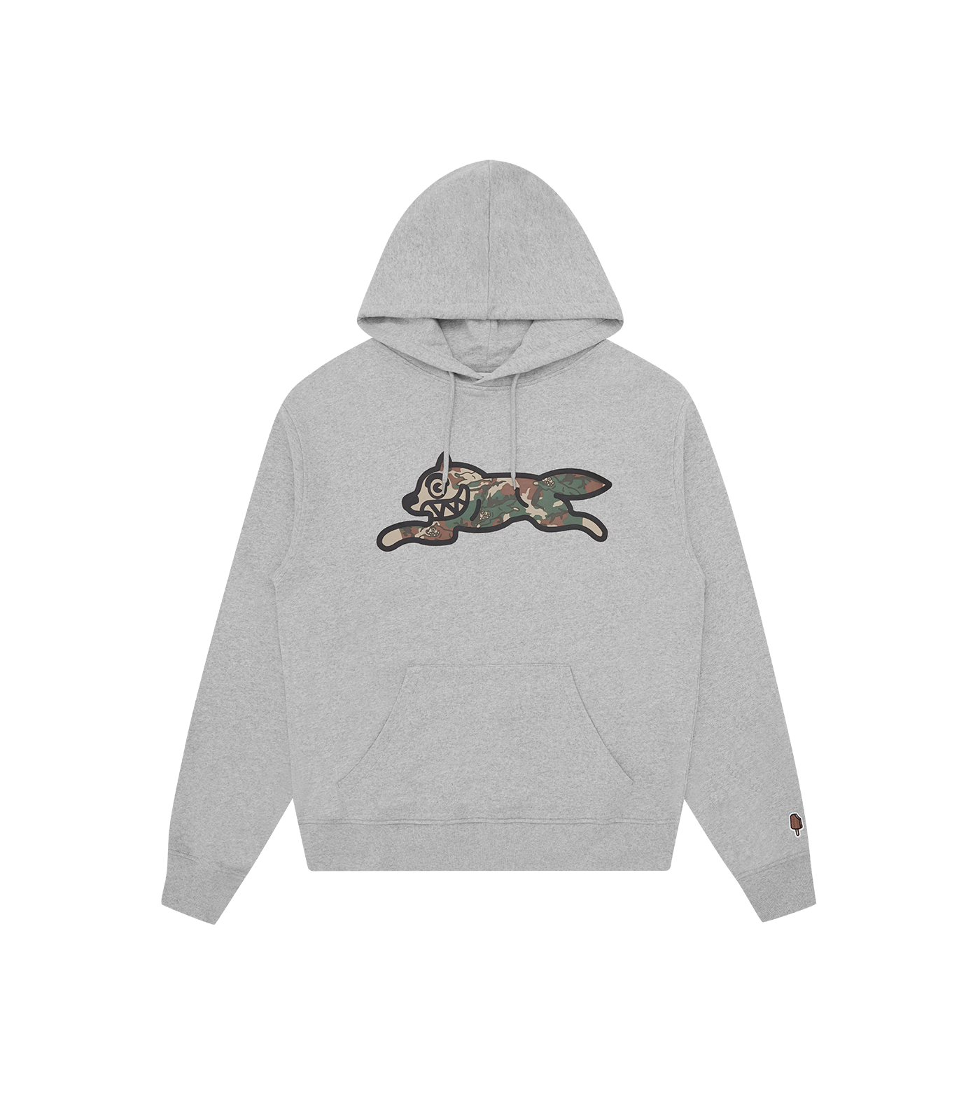 WOODLAND CAMO RUNNING DOG POPOVER HOOD-GREY