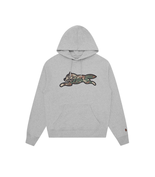 WOODLAND CAMO RUNNING DOG POPOVER HOOD-GREY