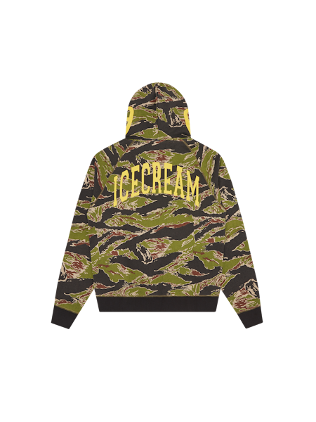 SMILEY TIGER STRIPE FULL ZIP-THROUGH HOOD - CAMO