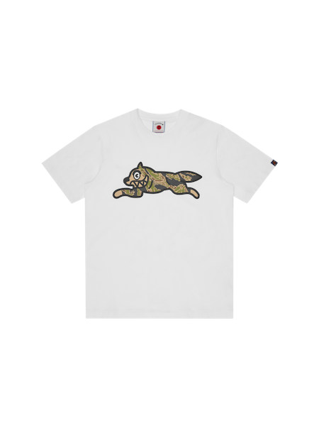 TIGER STRIPE RUNNING DOG T-SHIRT - WHITE