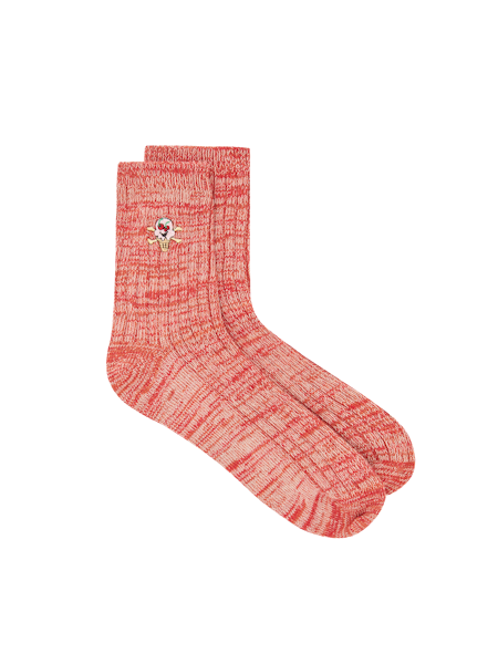 CONES & BONES MARL SOCKS - CORAL