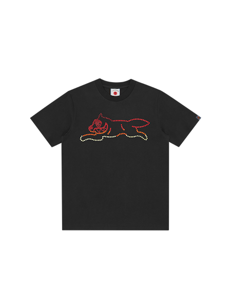CRYSTAL RUNNING DOG T-SHIRT - BLACK