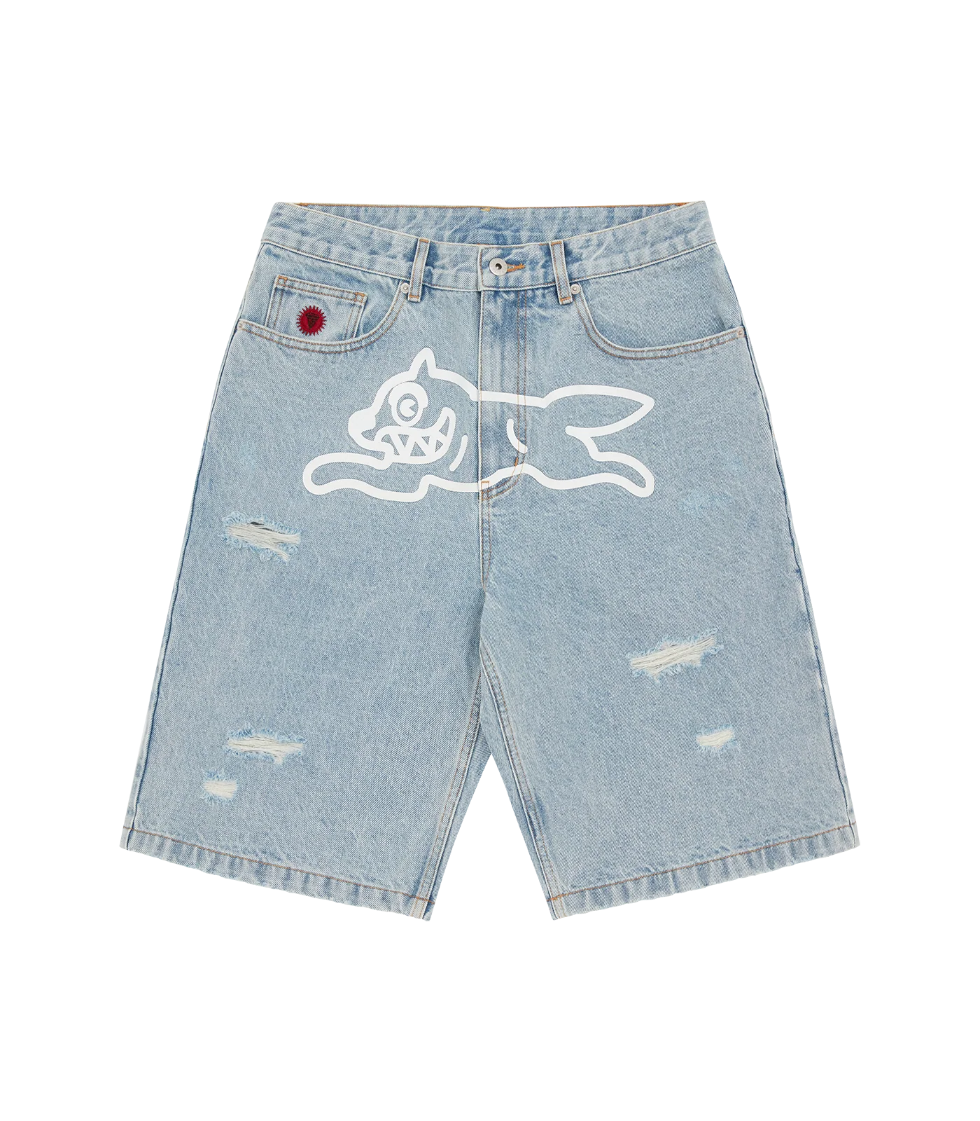 RUNNING DOG DENIM SHORTS - HEAVY WASH BLUE