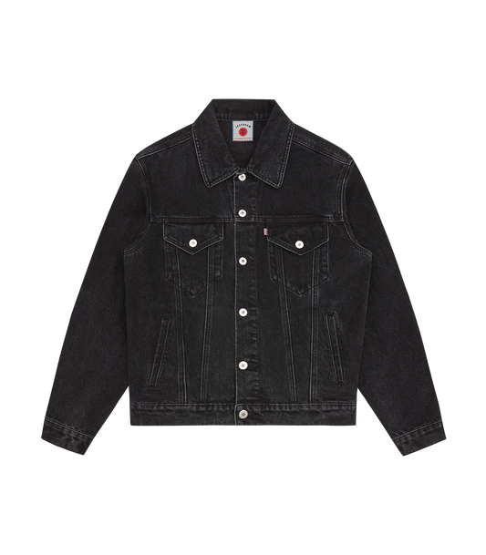 RUNNING DOG DENIM TRUCKER JACKET - BLACK