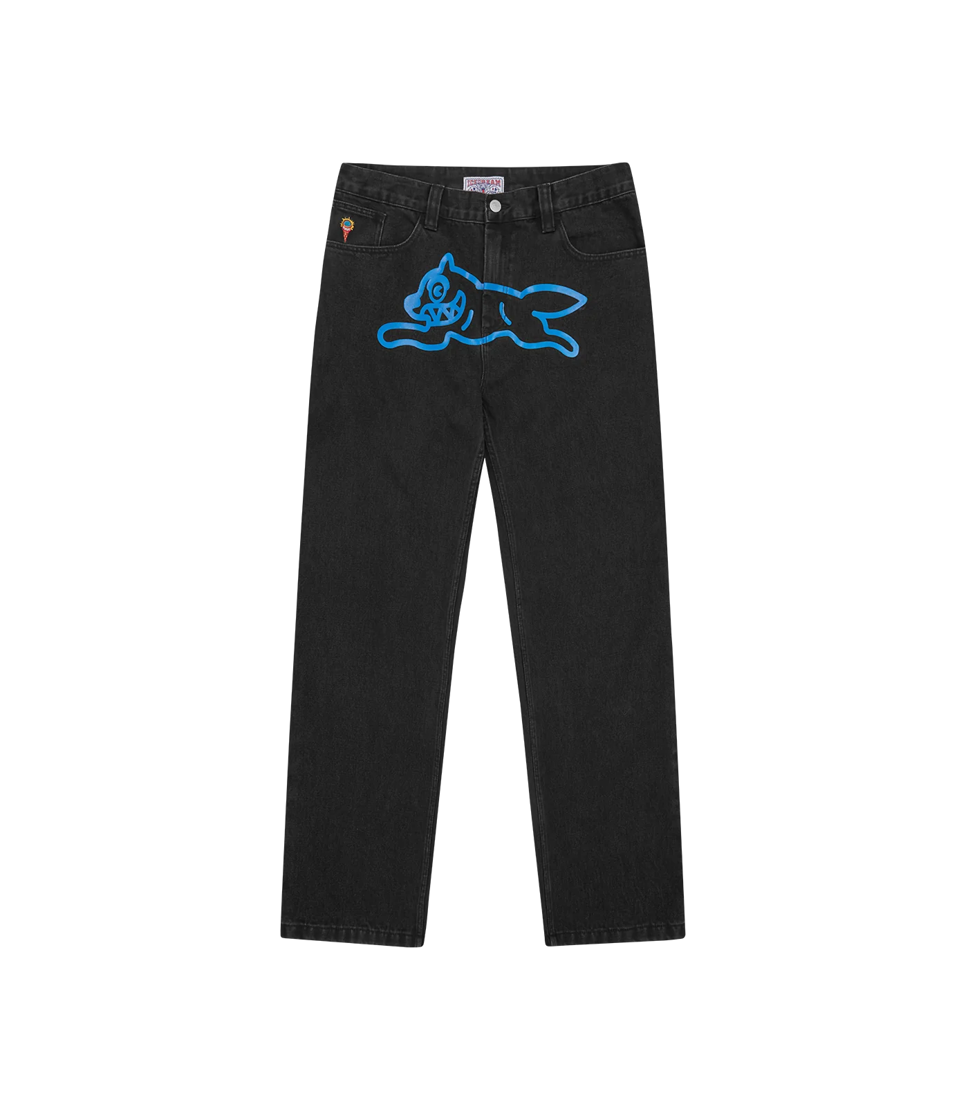 RUNNING DOG DOUBLE SCOOP DENIM PANT - BLACK