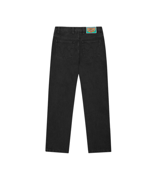 RUNNING DOG DOUBLE SCOOP DENIM PANT - BLACK