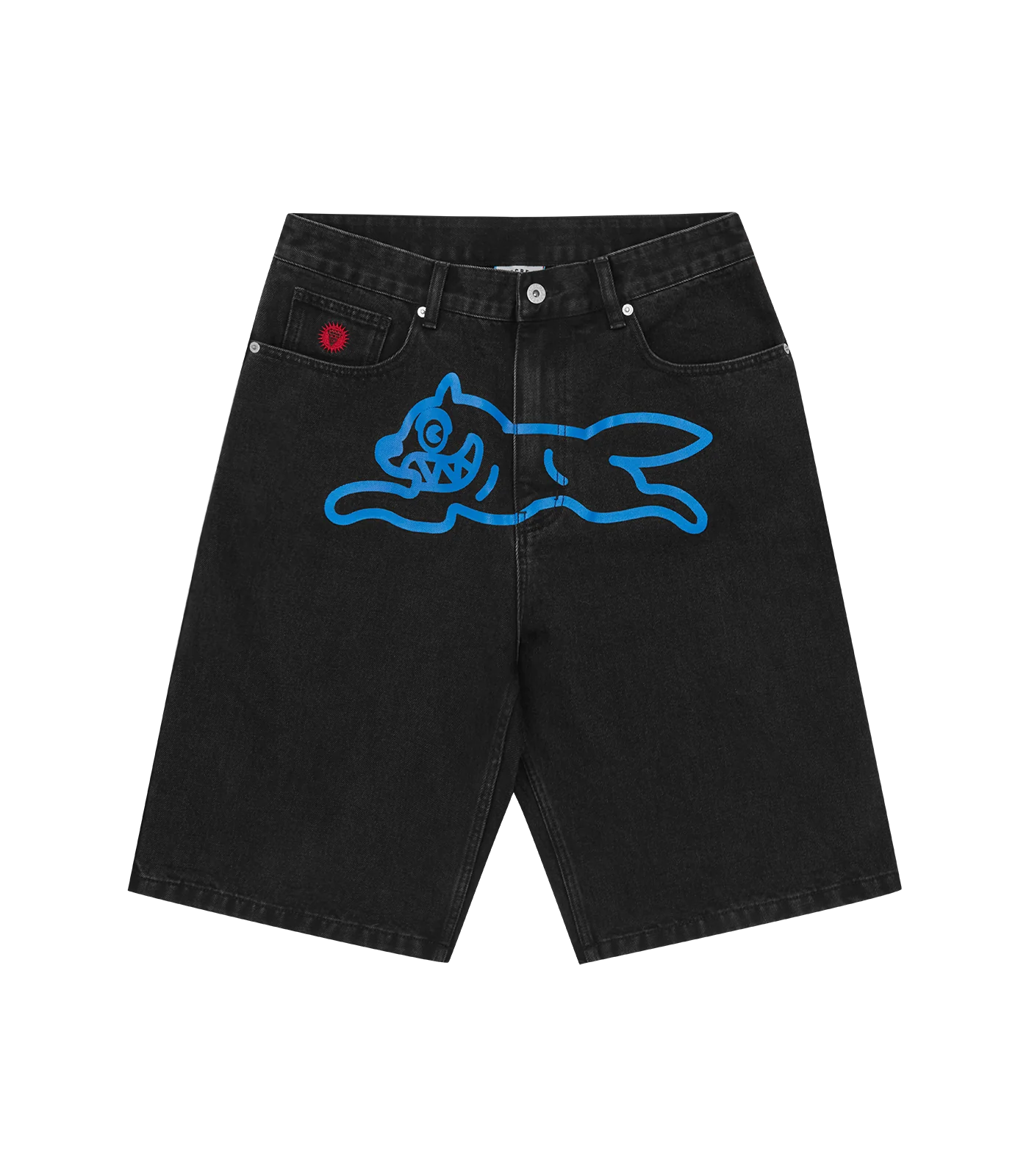 RUNNING DOG DENIM SHORTS - BLACK
