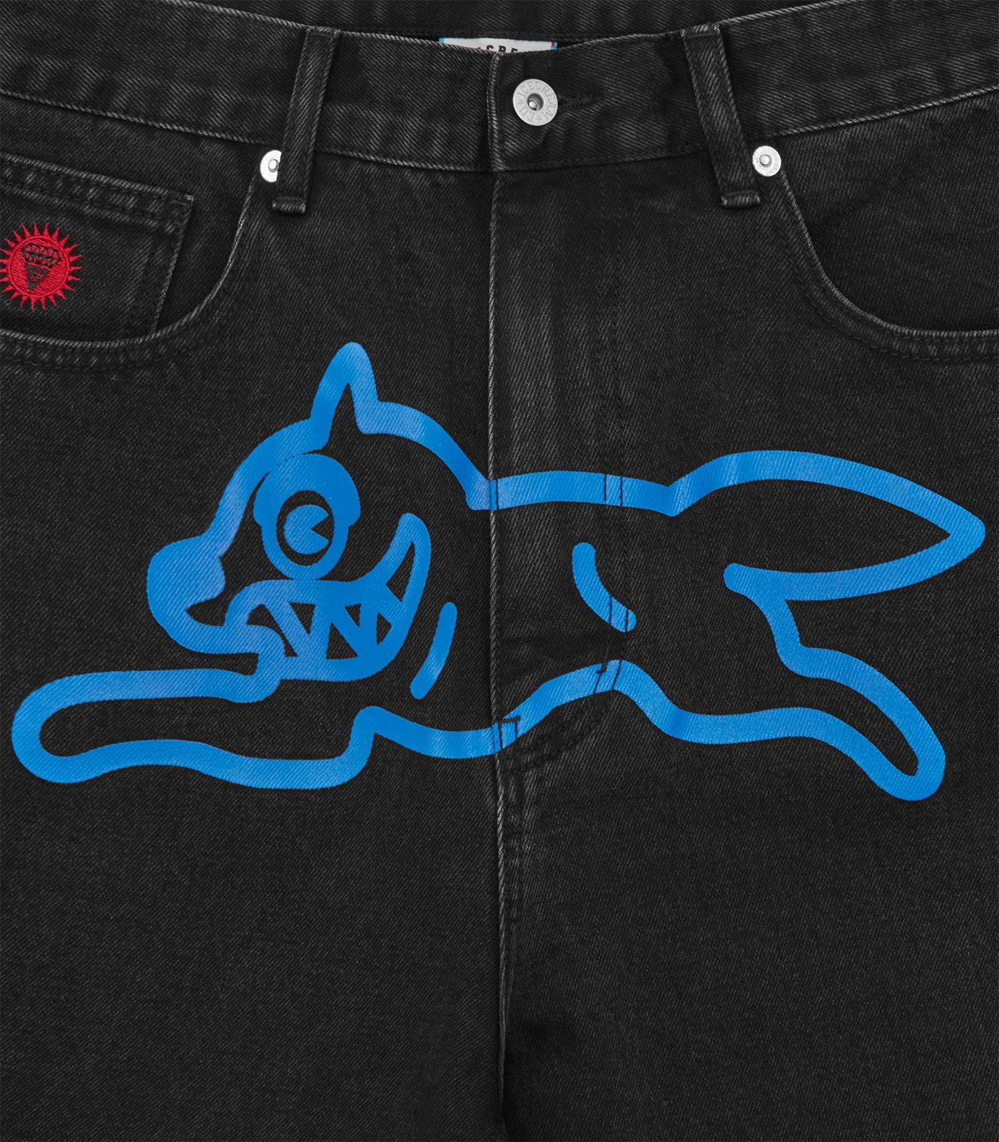 RUNNING DOG DENIM SHORTS - BLACK