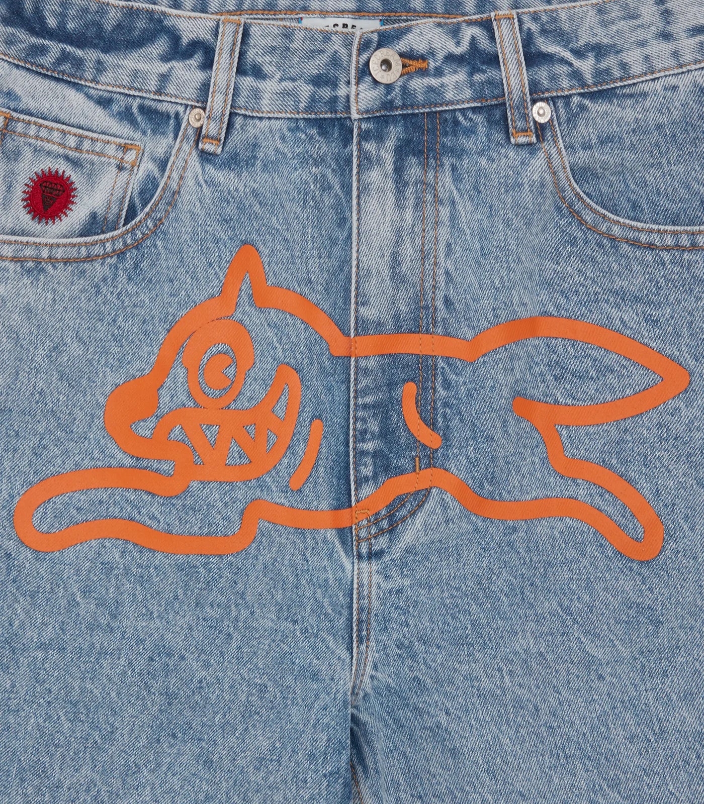 RUNNING DOG DENIM SHORTS - HEAVY WASH BLUE