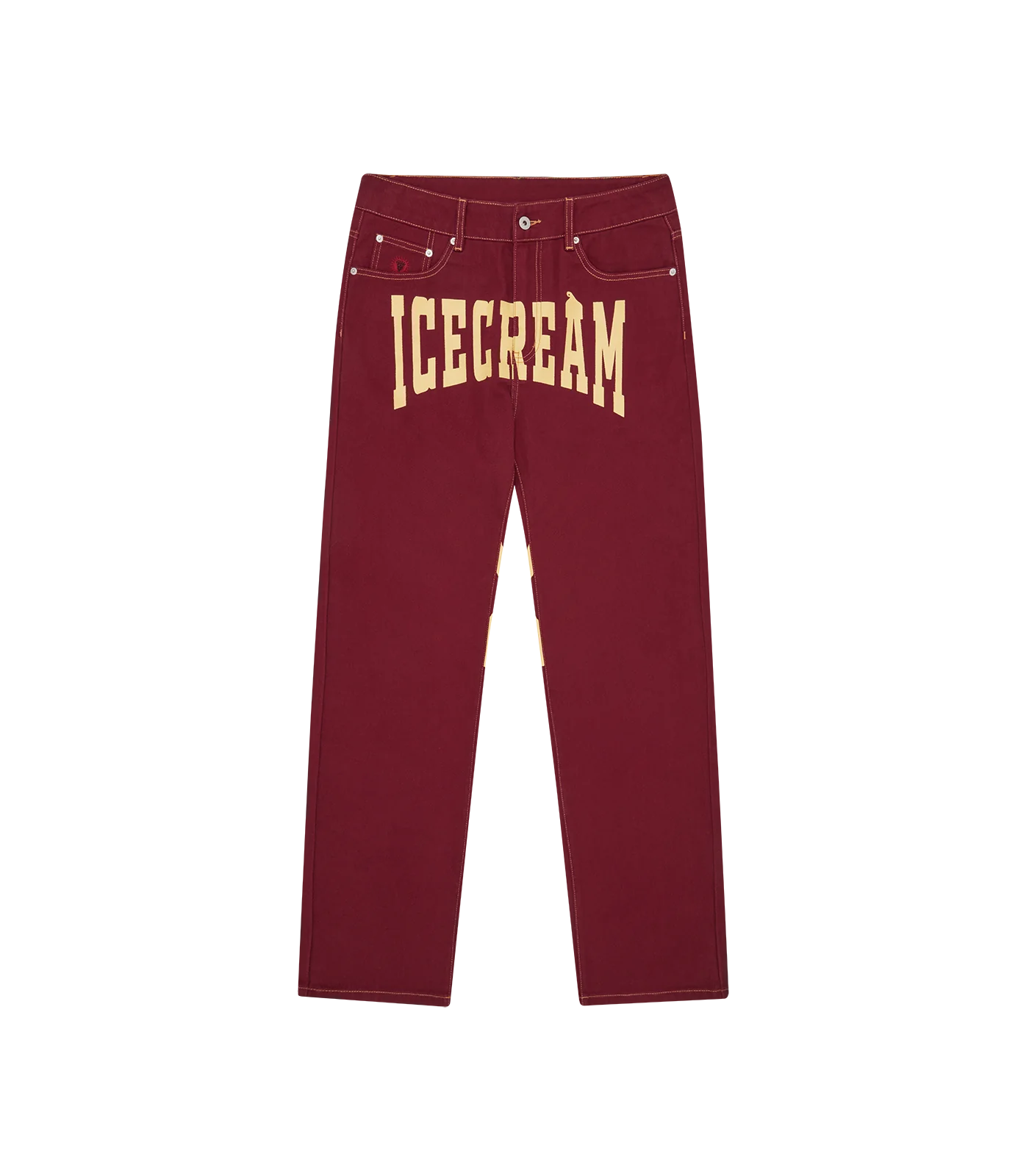 ICECREAM DENIM PANT - BURGUNDY
