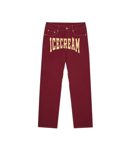 ICECREAM DENIM PANT - BURGUNDY