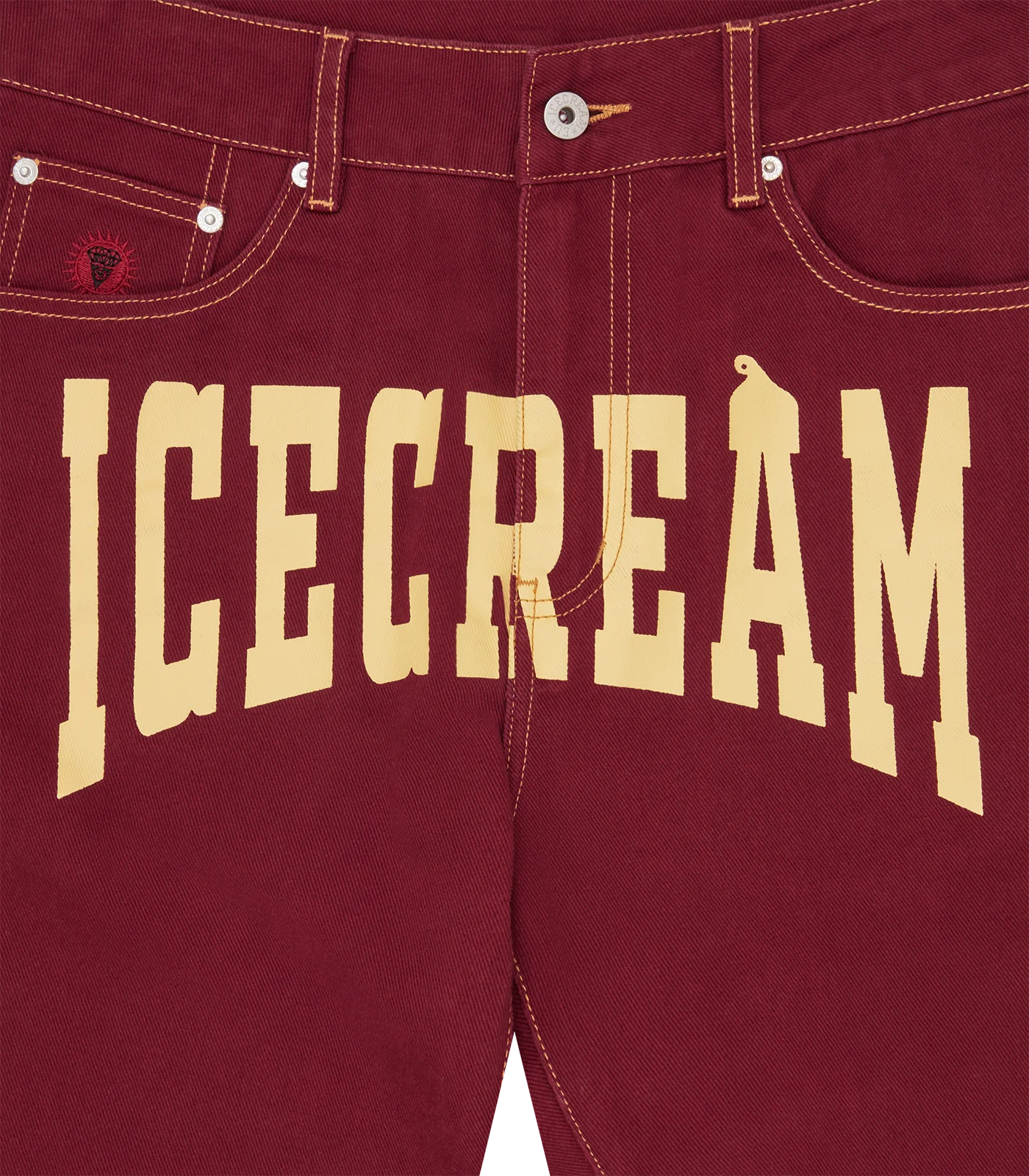 ICECREAM DENIM PANT - BURGUNDY