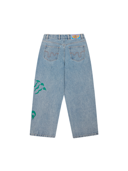TRIPLE SCOOP DENIM PANTS - HEAVY WASH BLUE