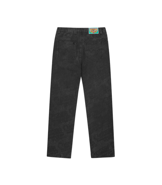 EVERY FLAVOUR DOUBLE SCOOP DENIM PANTS - WASHED BLACK