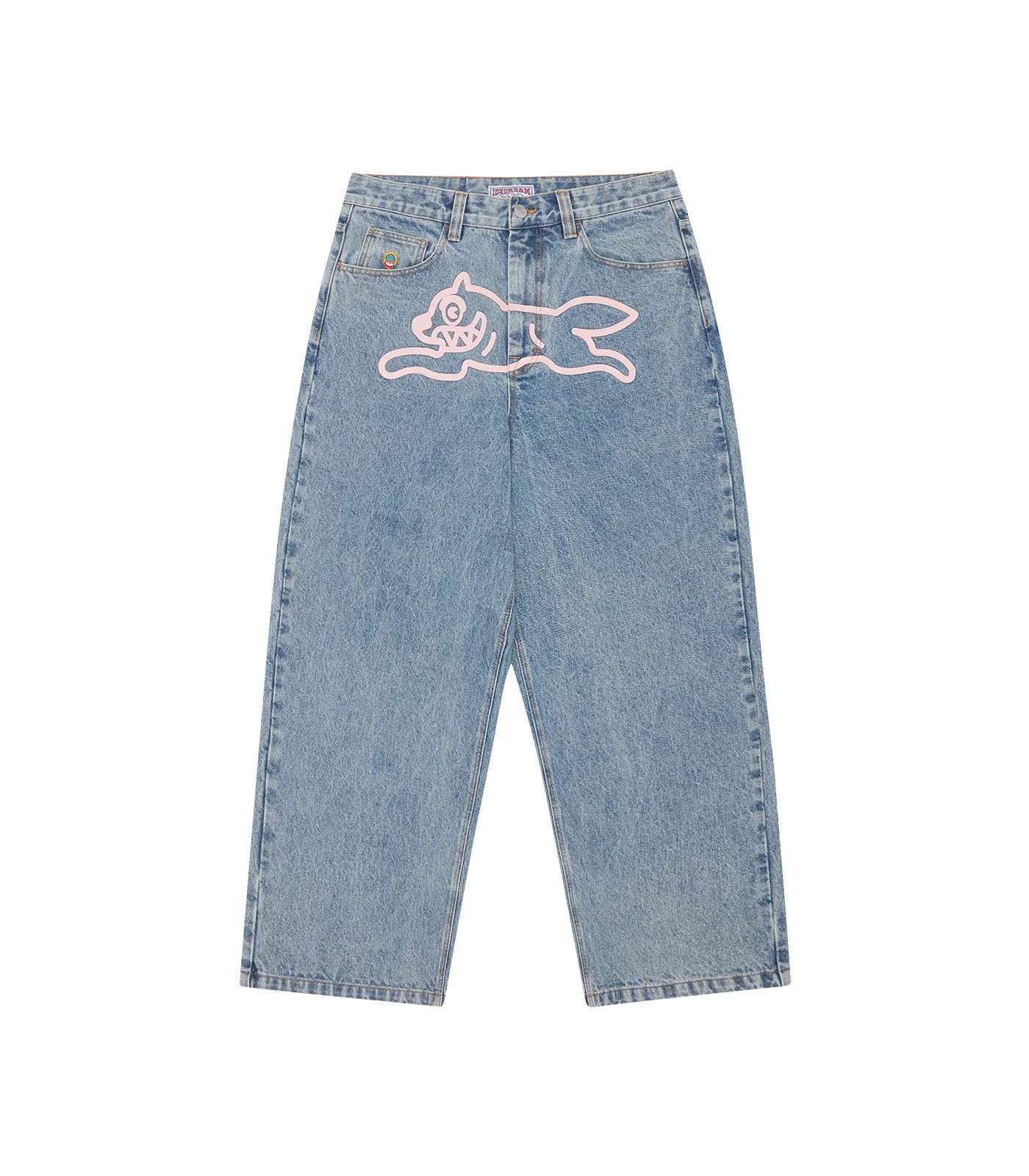 RUNNING DOG TRIPLE SCOOP DENIM PANTS - HEAVY WASH BLUE