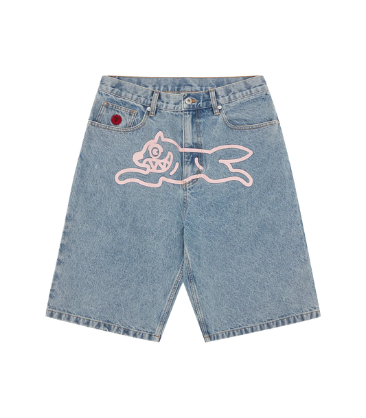 RUNNING DOG DENIM SHORTS - HEAVY WASH BLUE
