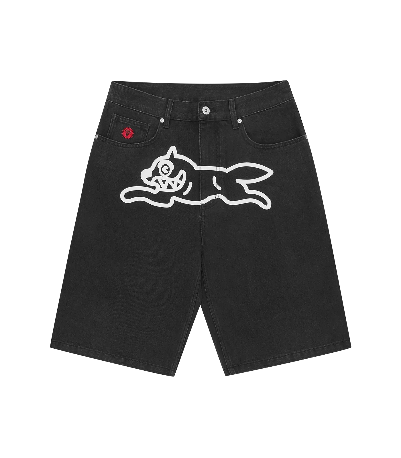 RUNNING DOG DENIM SHORTS - BLACK