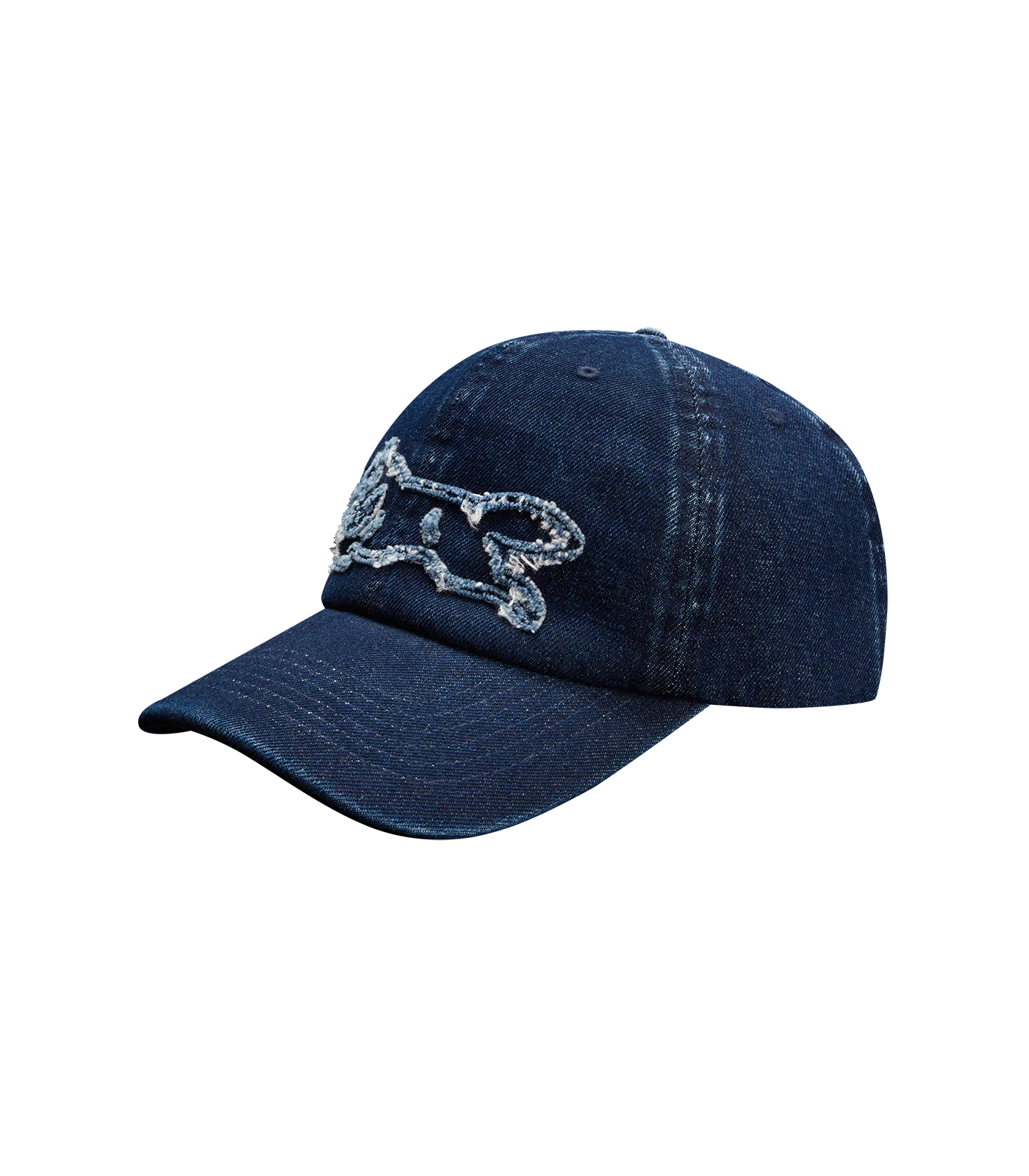 DISTRESSED RUNNING DOG DAD CAP - INDIGO
