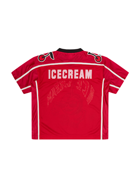 WOMENS CHERRY FOOTBALL JERSEY-RED