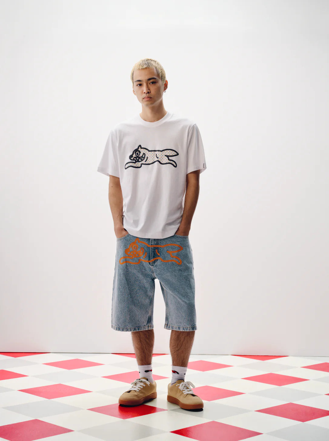 RUNNING DOG DENIM SHORTS - HEAVY WASH BLUE
