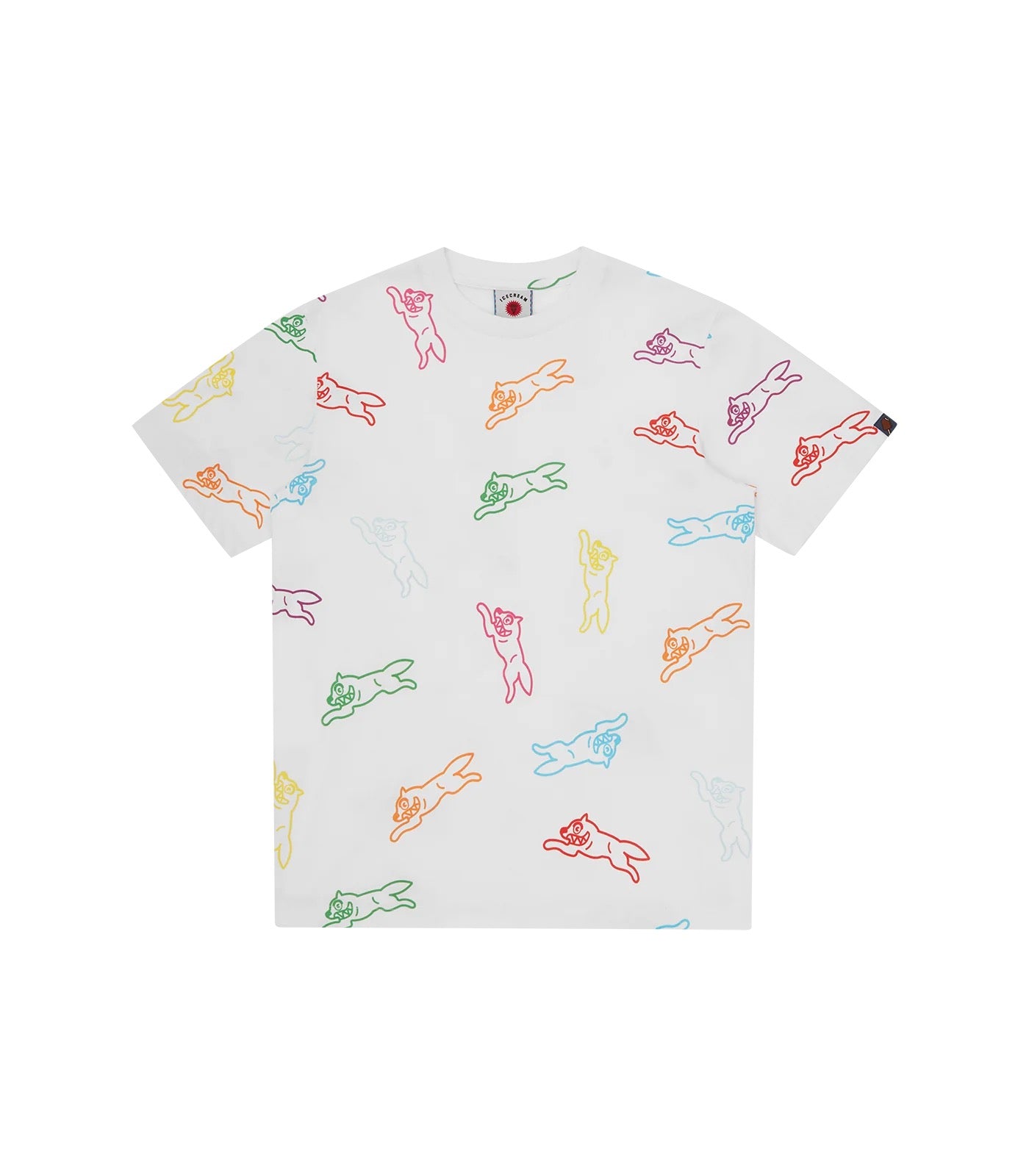 ALLOVER RUNNING DOG T-SHIRT - WHITE