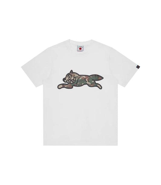 CAMO RUNNING DOG WOODLAND T-SHIRT - WHITE
