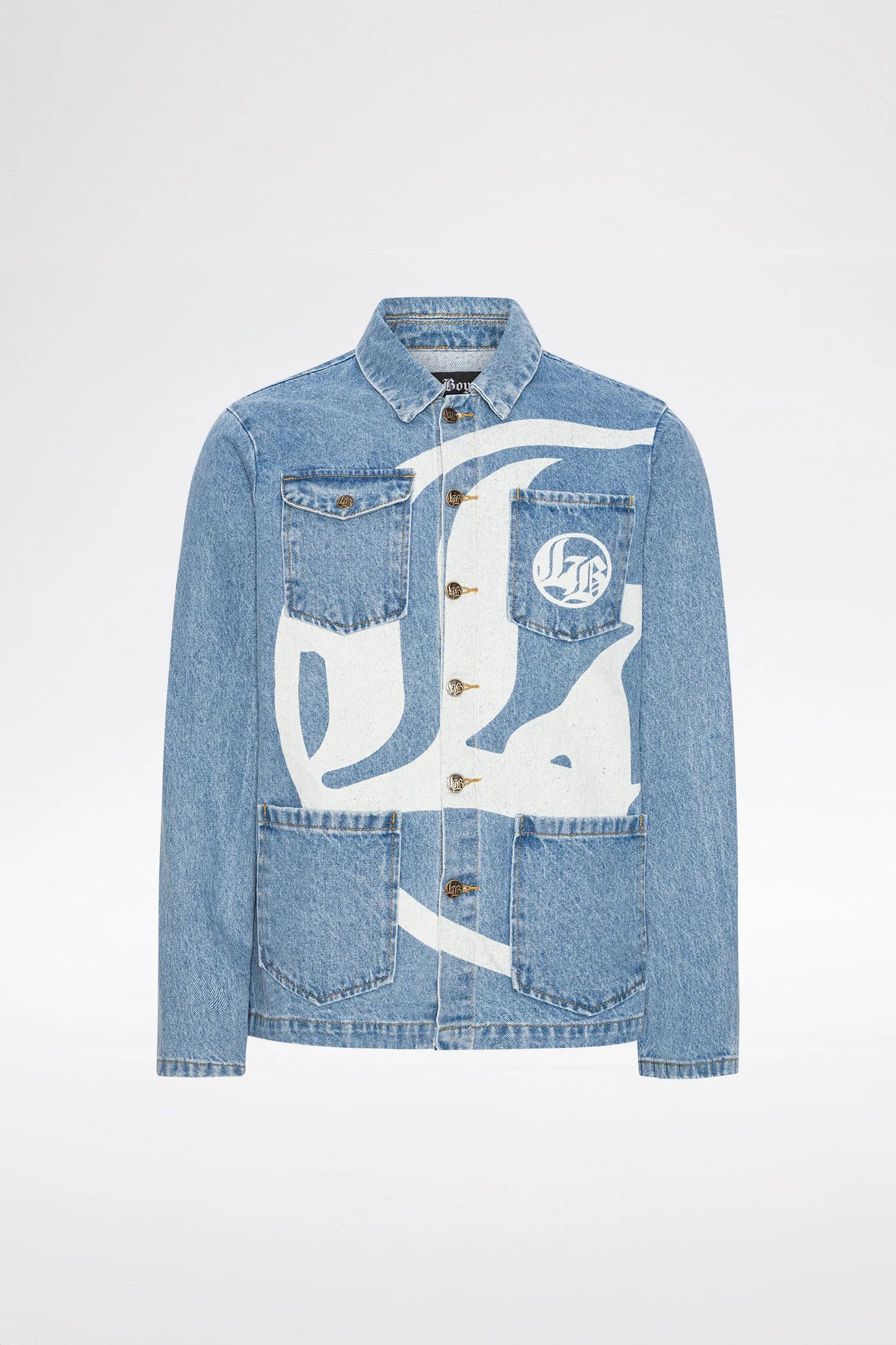 LOGO DENIM JACKET - Light Blue
