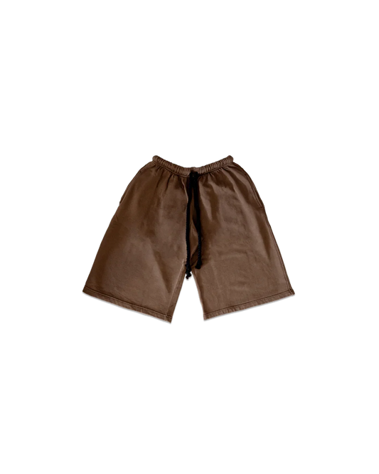 BROWN OVER-THE-KNEE SHORTS